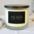 TRY JESUS..3 WICK Candle